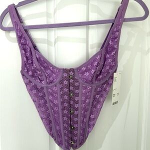 Urban Outfitters Purple Corset with Lace Details